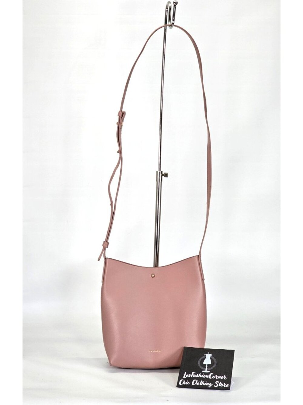ANTHROPOLOGIE Women's Blush Samara Bucket Shoulder Bag Crossbody Size M 1234 - Picture 2 of 14